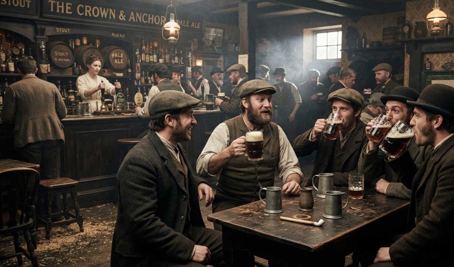 Traditional pint glass with beer